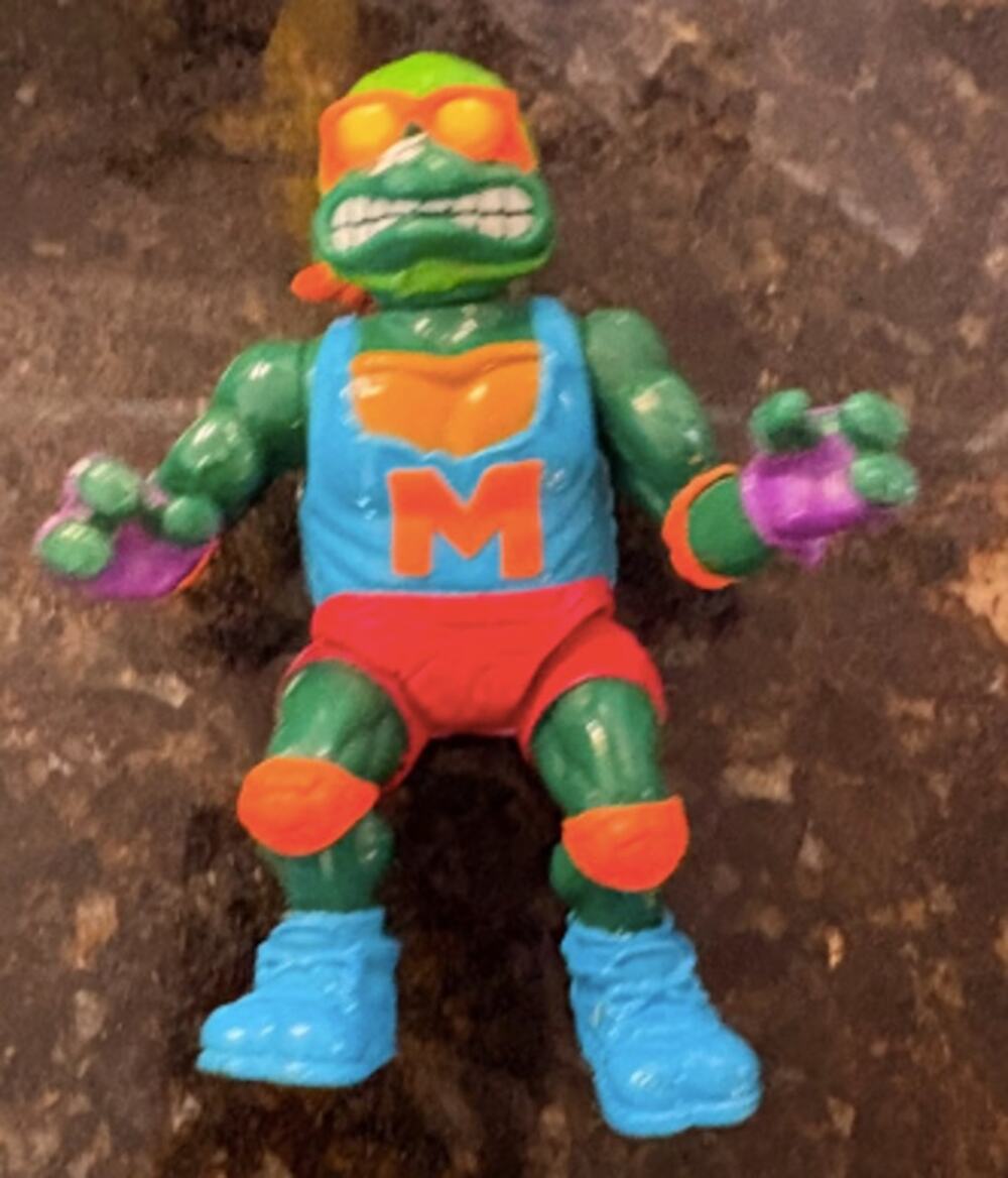 Vintage TMNT Michelangelo Orange Mask Sunglasses Action Figure Playmates